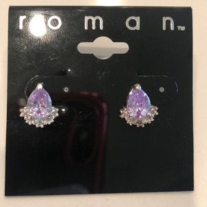 BOGO SALE-Beautiful Purple teardrop stud earrings